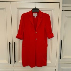 Red snap front blazer